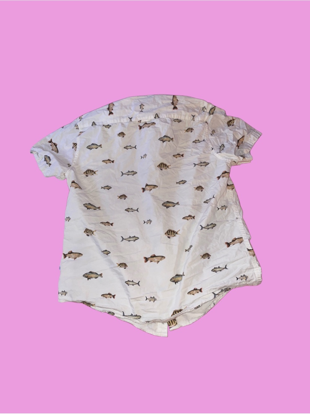 Fish Pattern Button Down Shirt - Picture 2 of 4